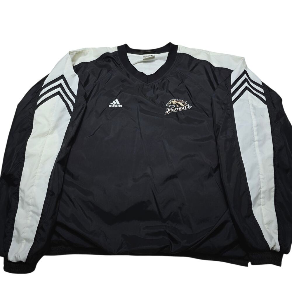 VTG Western Michigan Broncos Football Adidas Mens XL Pullover V-neck Windbreaker